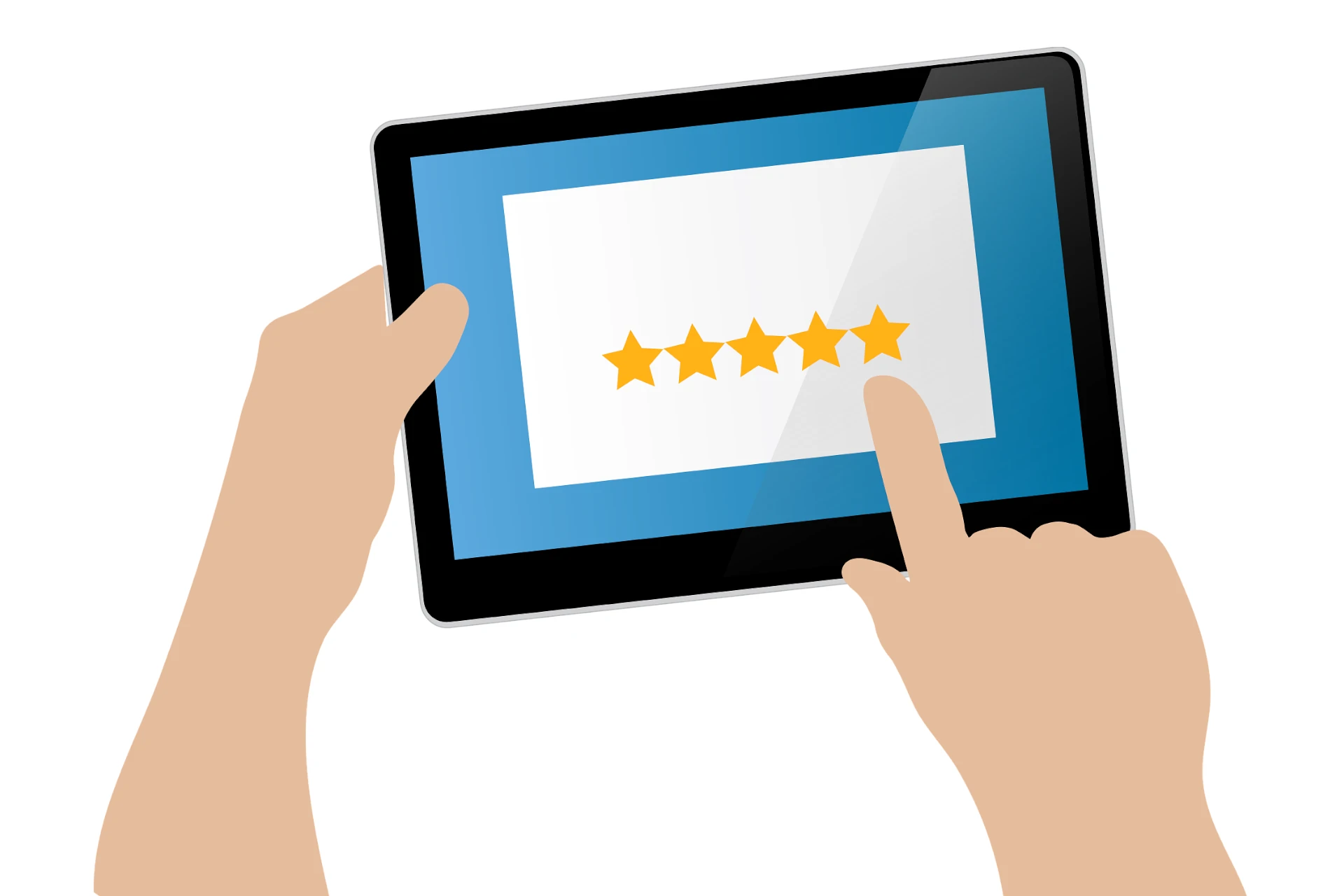 Clicking 5 Stars on tablet