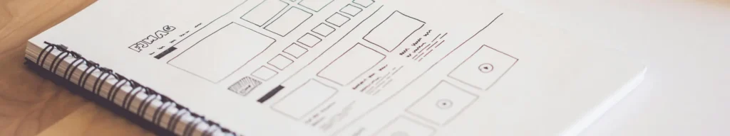 Wireframe header for a page